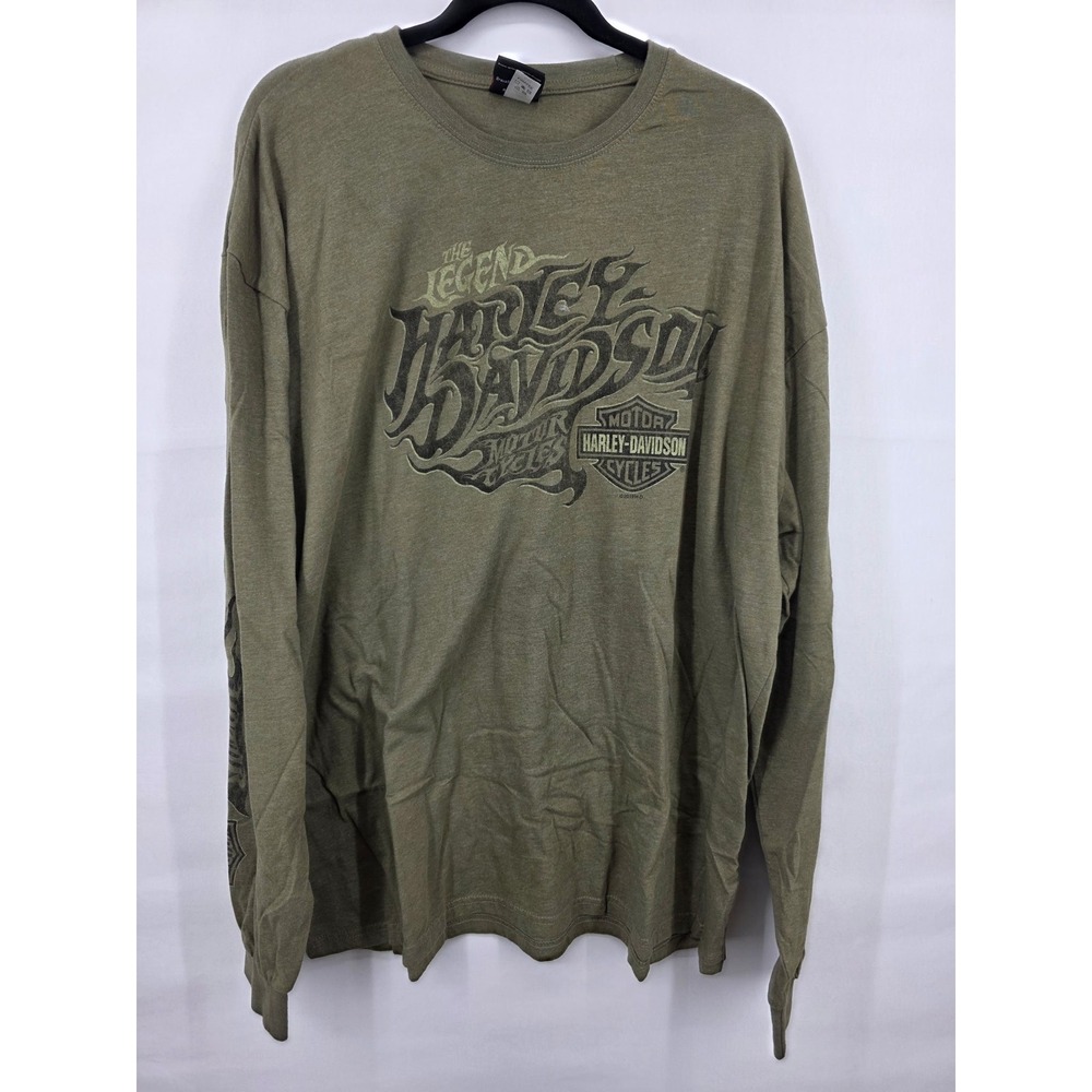 Harley-Davidson Mens Wisconsin Oconomowoc Long Sleeve Graphic T-Shirt XXL Green